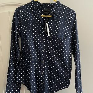 J. Crew Foil Polka Dot Perfect Shirt